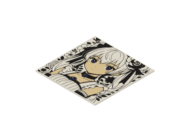 Placa decorativa chica pelo blanco