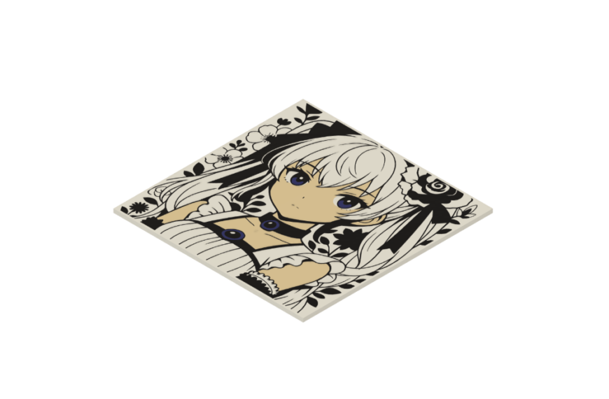 Placa decorativa chica pelo blanco